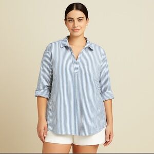 Vineyard Vines Blue and White Striped Blouse size L